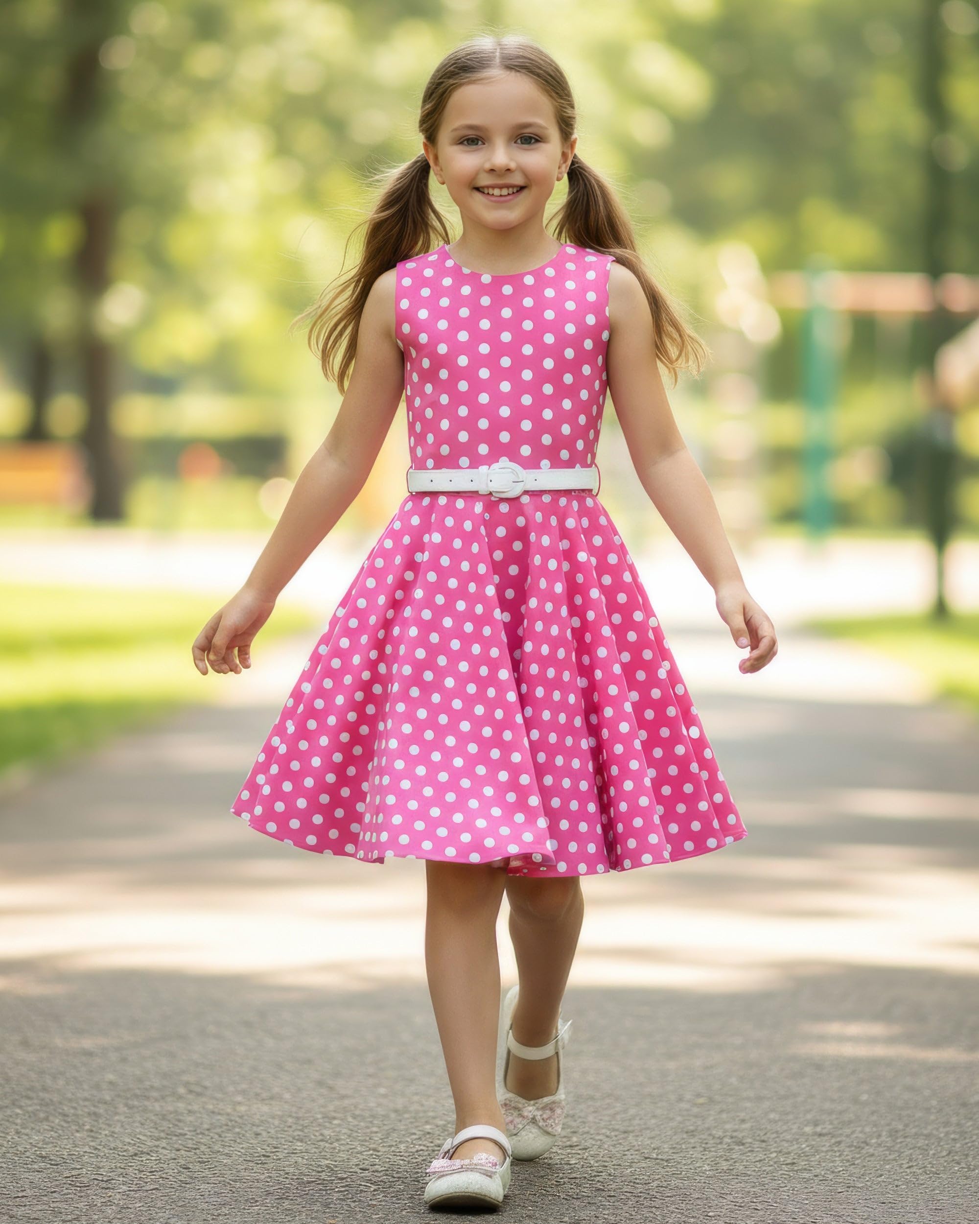Vestido de Lunares Vintage Años 50 Audrey para Niñas