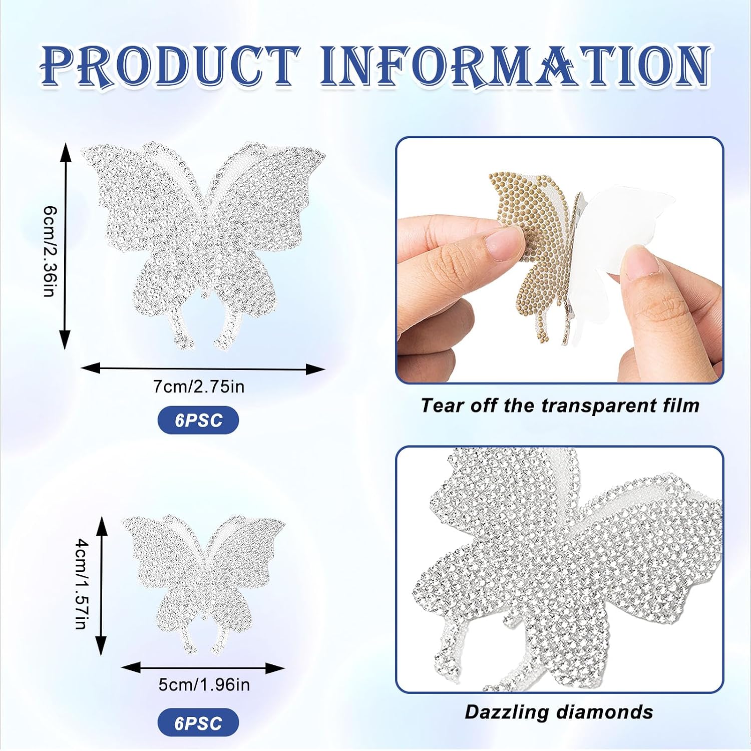 12PCS Butterfly Rhinestone Stickers, Car Stickers and Decals image 2