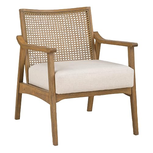OSP Home Furnishings Alania Wood Accent Chair with Cane Back,