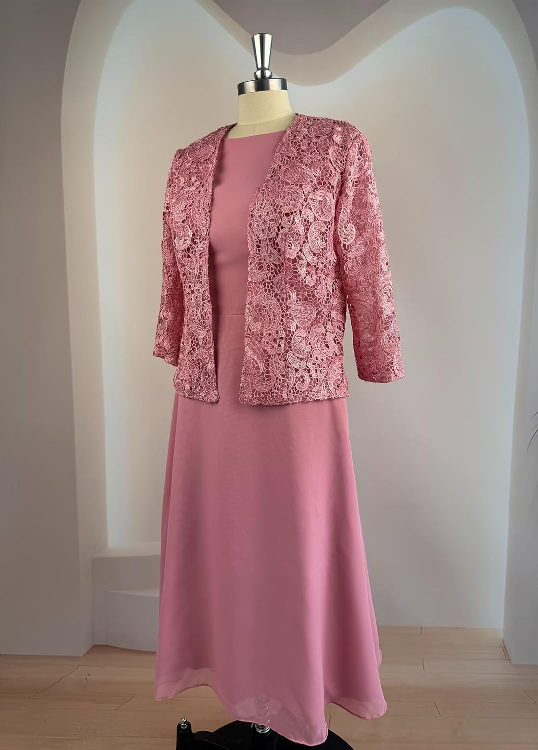 Tea Length Grandmother of The Bride Dresses with Jackets Elegant Laces Mother of Bride Dress for Wedding Guests - Image 6