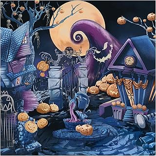Allenjoy 6 x 6 FT Halloween Nightmare Backdrop Trick Or Treat Photography Background Home Trunk Party Decorations Banner Photo Booth Supplies