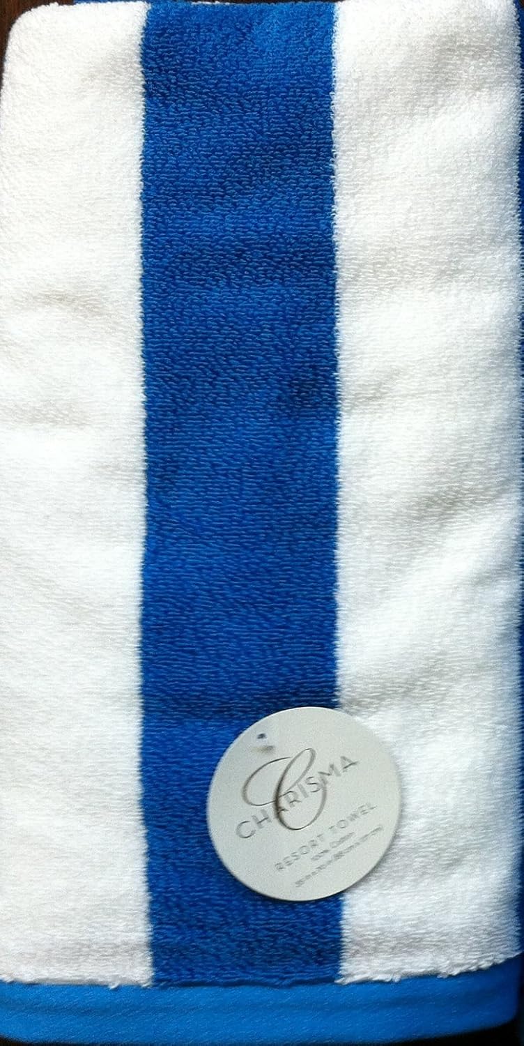 Charisma Resort Beach Towel (Mid Blue Cabana Stripe /35 in