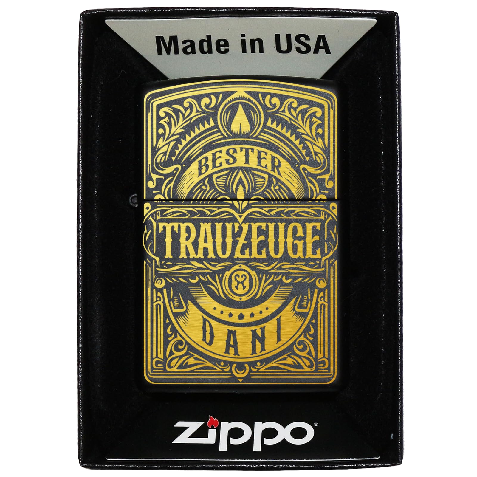 Trauzeuge Zippo Feuerzeug mit Gravur personalisierbar | Trauzeugen Geschenk Mann Zippo
