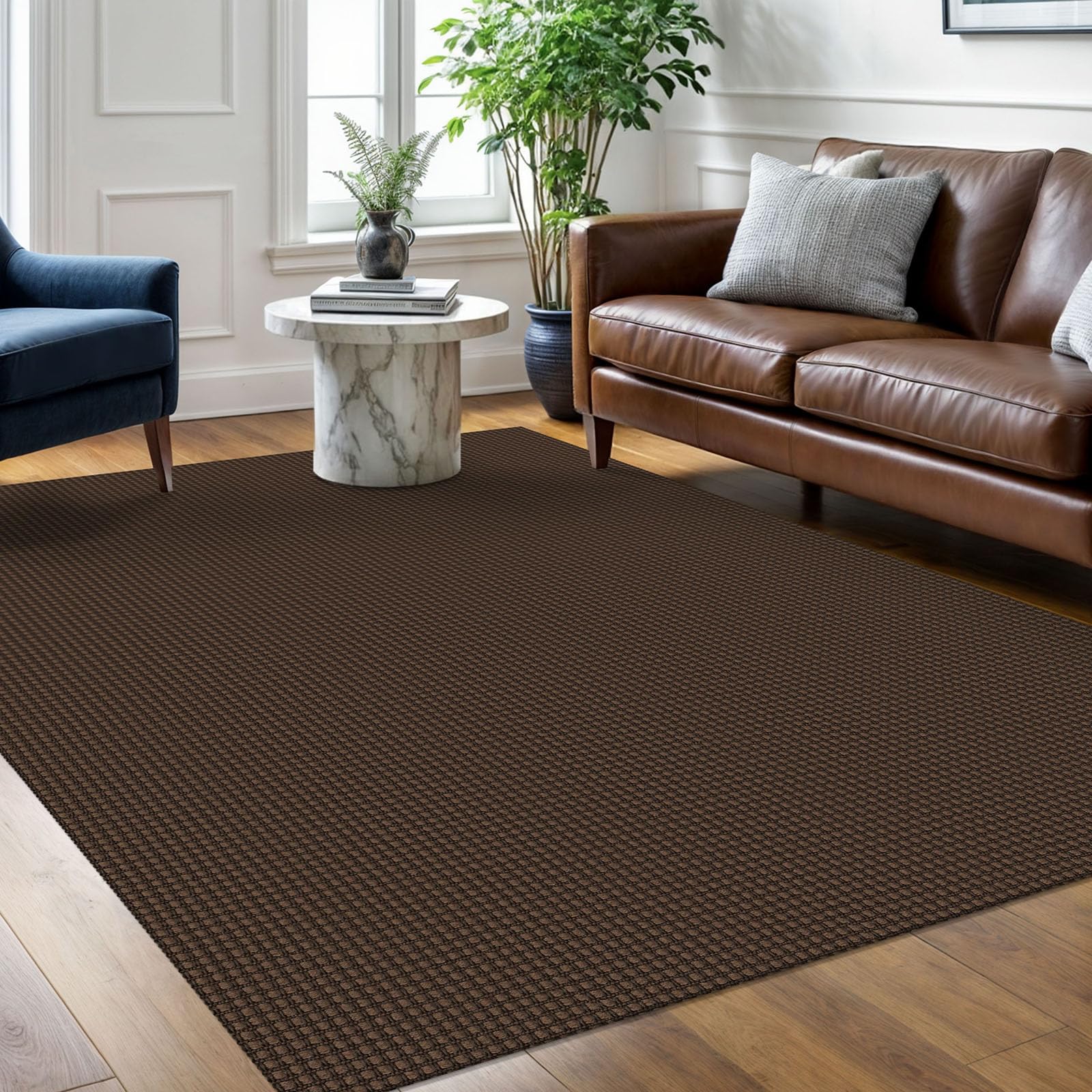 Alfombra trenzada de 5 x 7 pies, lavable para sala de estar, dormitorio, alfombras con respaldo de goma, alfombras bohemias para comedor, alfombra de algodón para sala de estar, alfombra tejida para