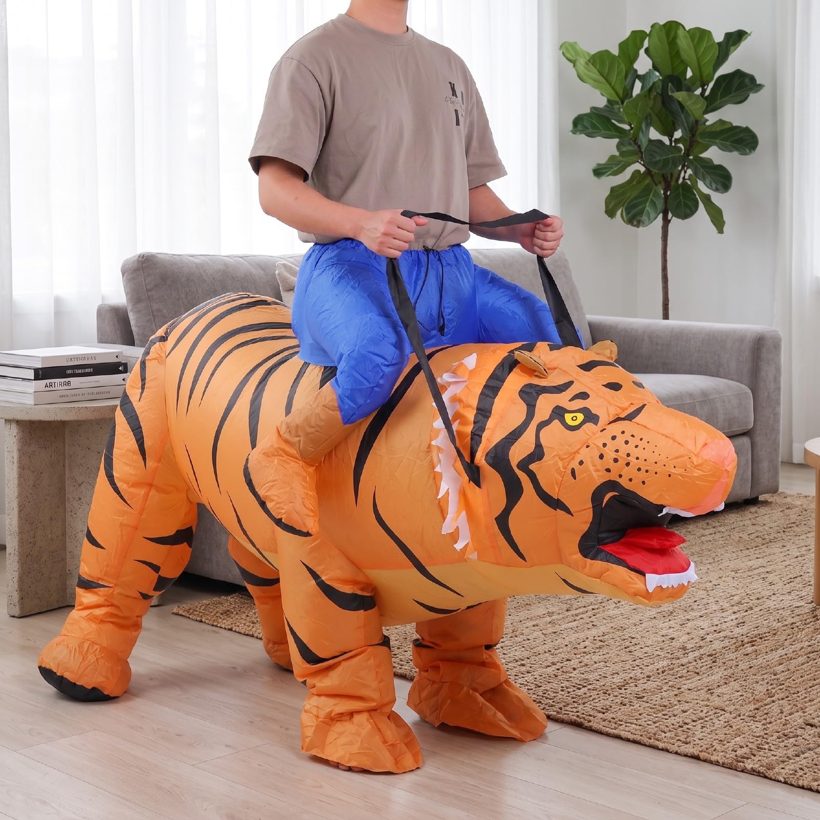 Costume da Tigre Gonfiabile Taglia Unica per Cosplay di Feste