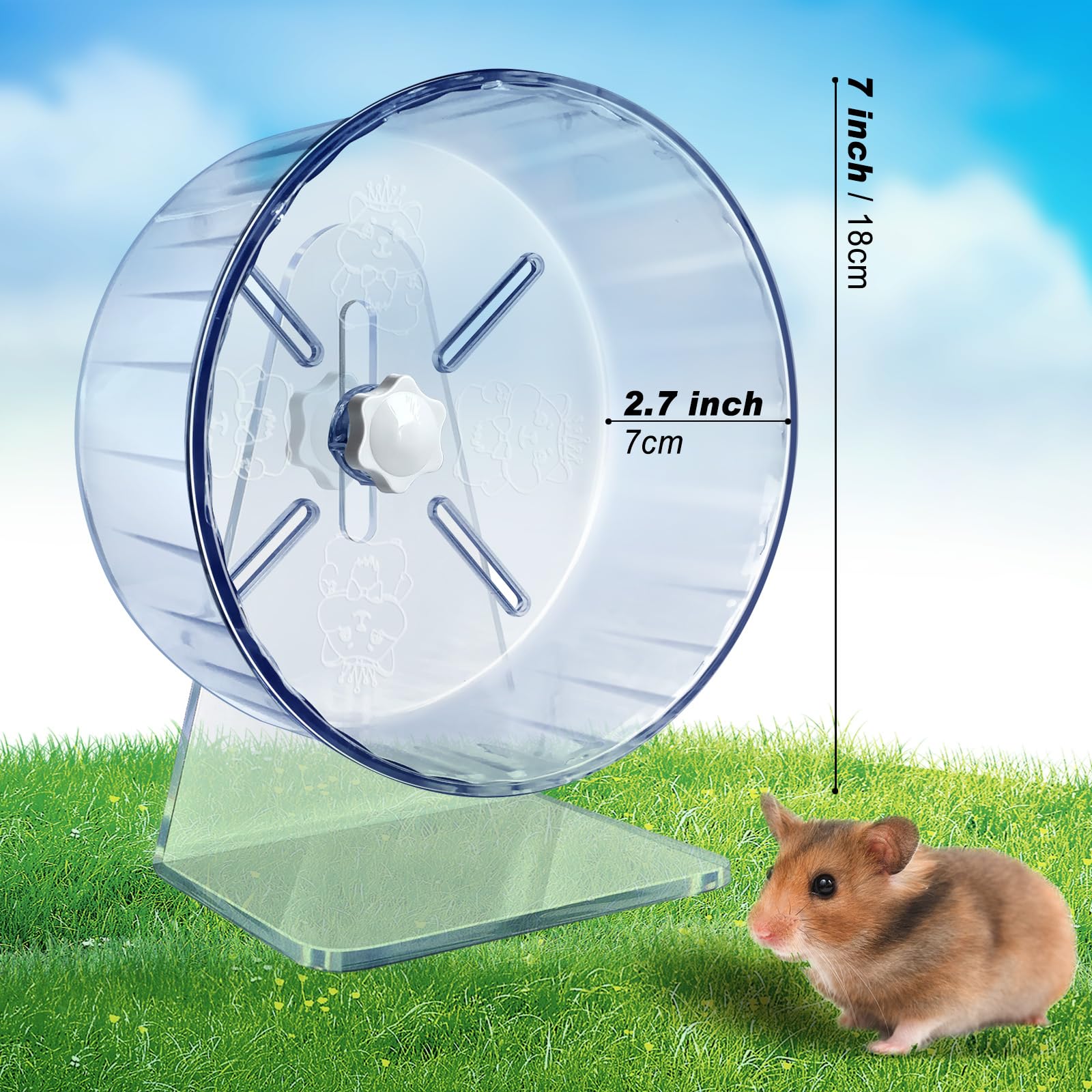 Silent Hamster Laufrad – Leises Übungsrad Mit Ständer, 9,4 Zoll (24 Cm) – Für Hamster, Mäuse, Igel & Andere Kleintiere
