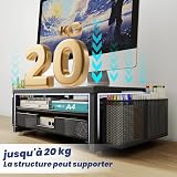 BOKIOVIN 1 Paquet Métal Rehausseur Écran PC Bureau, Support Moniteur Bureau avec Tiroir et 2 Porte-Stylo, Organisateur de Bureau Rangement,Noir - 7