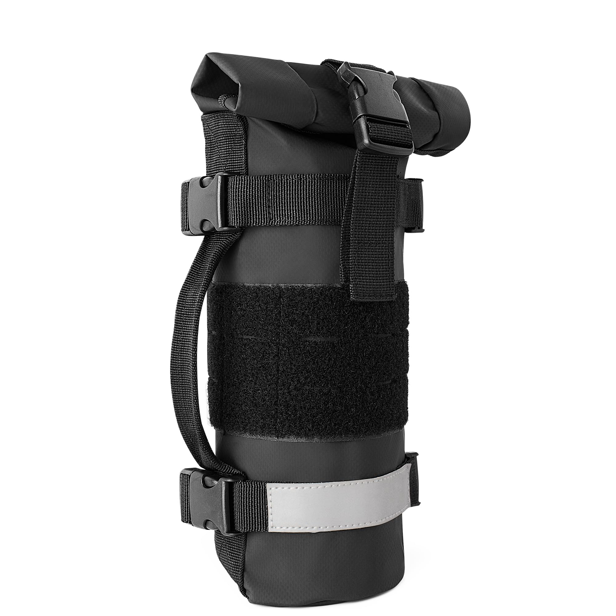 Rexmica Sacoches de Réservoir pour Moto de 1,0 Litre, Noir | Porte-Bouteille de Carburant à Fixer à La Moto ou au Sac à Dos Molle, Sac pour Réservoir de Carburant