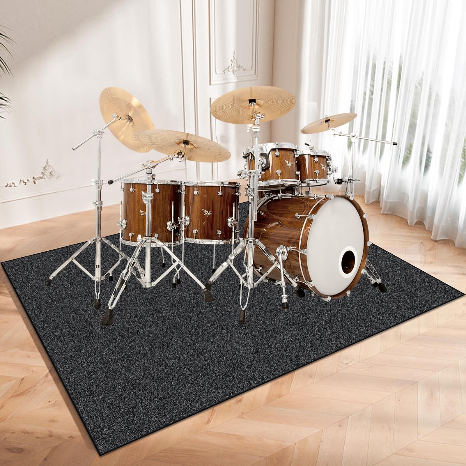 120 x 70 cm Alfombra para Bateria Acustica, Alfombra Profesional de Jazz Acusticas Electronica para Kits de Batería Electrónica Bombo Caja Antideslizantes