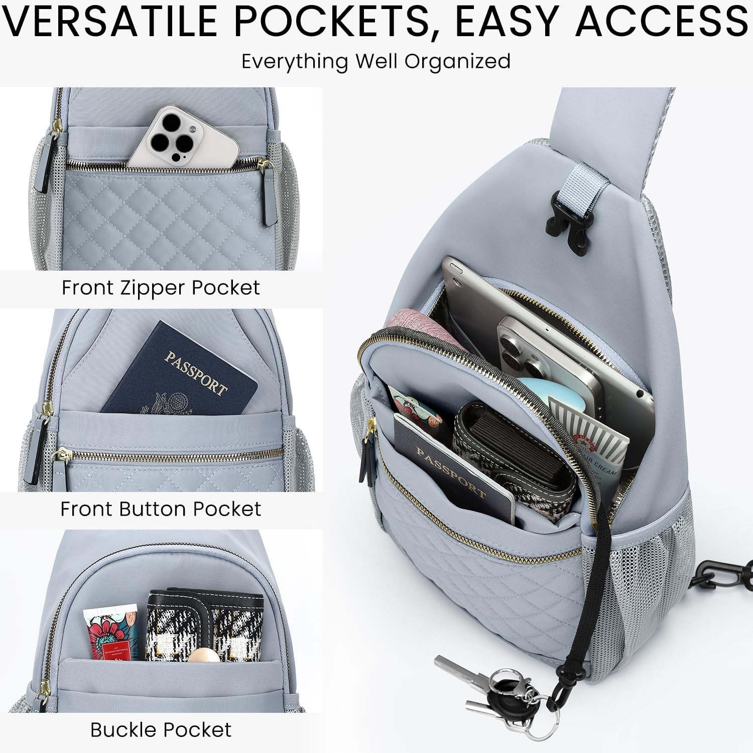 Small Crossbody Purses Bags for Women Men Travel, Chest Sling Bag Women Casual Cross Body Bag for Woman Sling Backpack - Image 5