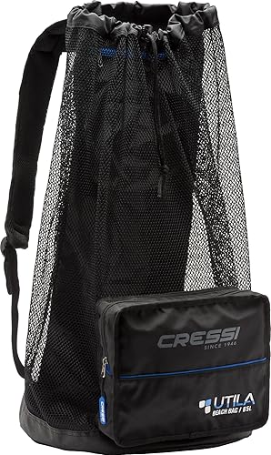 Miniatura 2 de Cressi Mochila de malla resistente de 85 litros de capacidad para snorkel, equipo de deportes acuáticos | Utila: diseñado en Italia, negro, talla