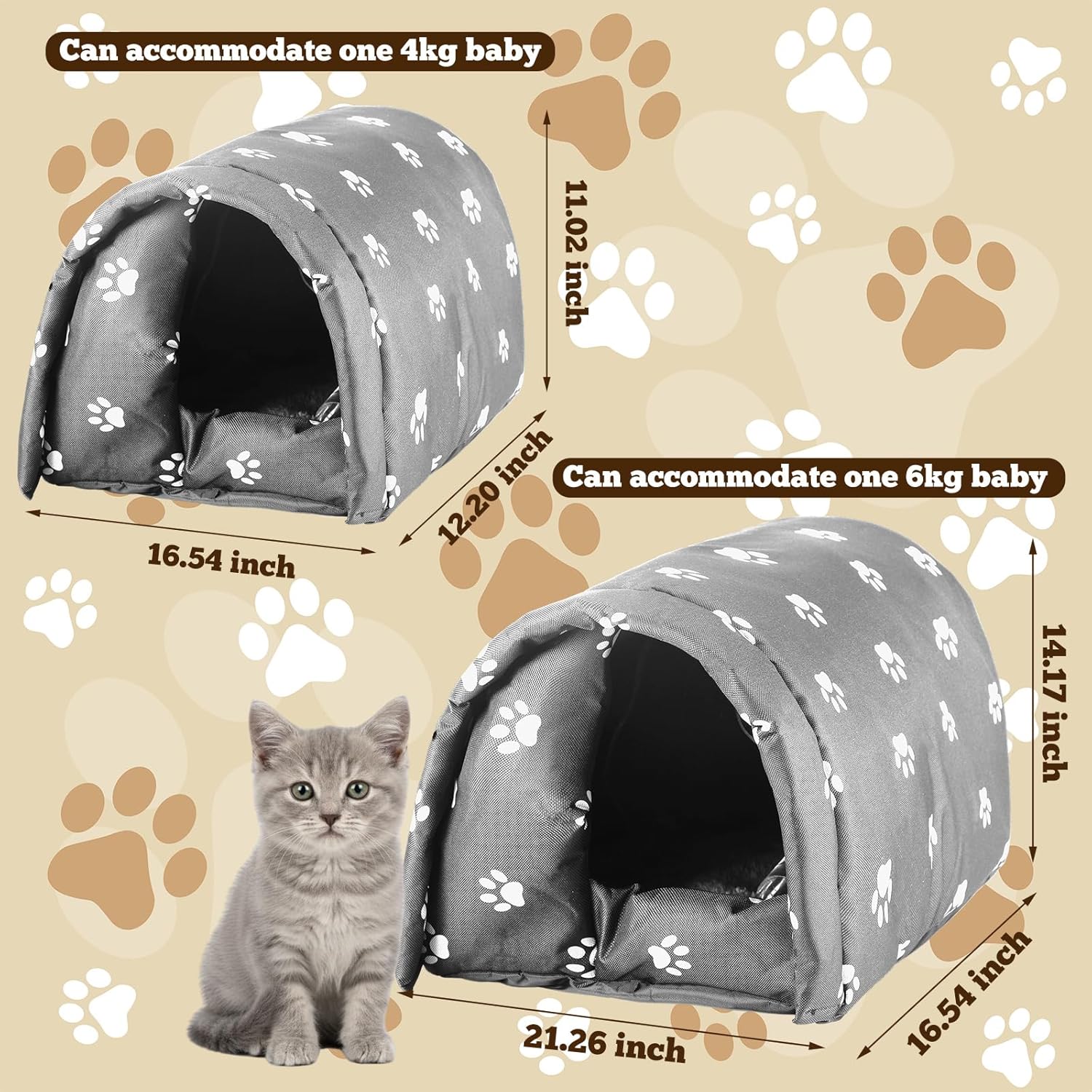 Ultimate Winter Shelter: 3 Pcs Weatherproof Cat Houses for Outdoor Felines