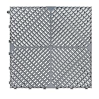Vista 10 de SafeRacks Losas de piso de garaje entrelazadas con nervaduras - Ventiladas, autodrenantes, antideslizantes, modulares, de polipropileno virgen