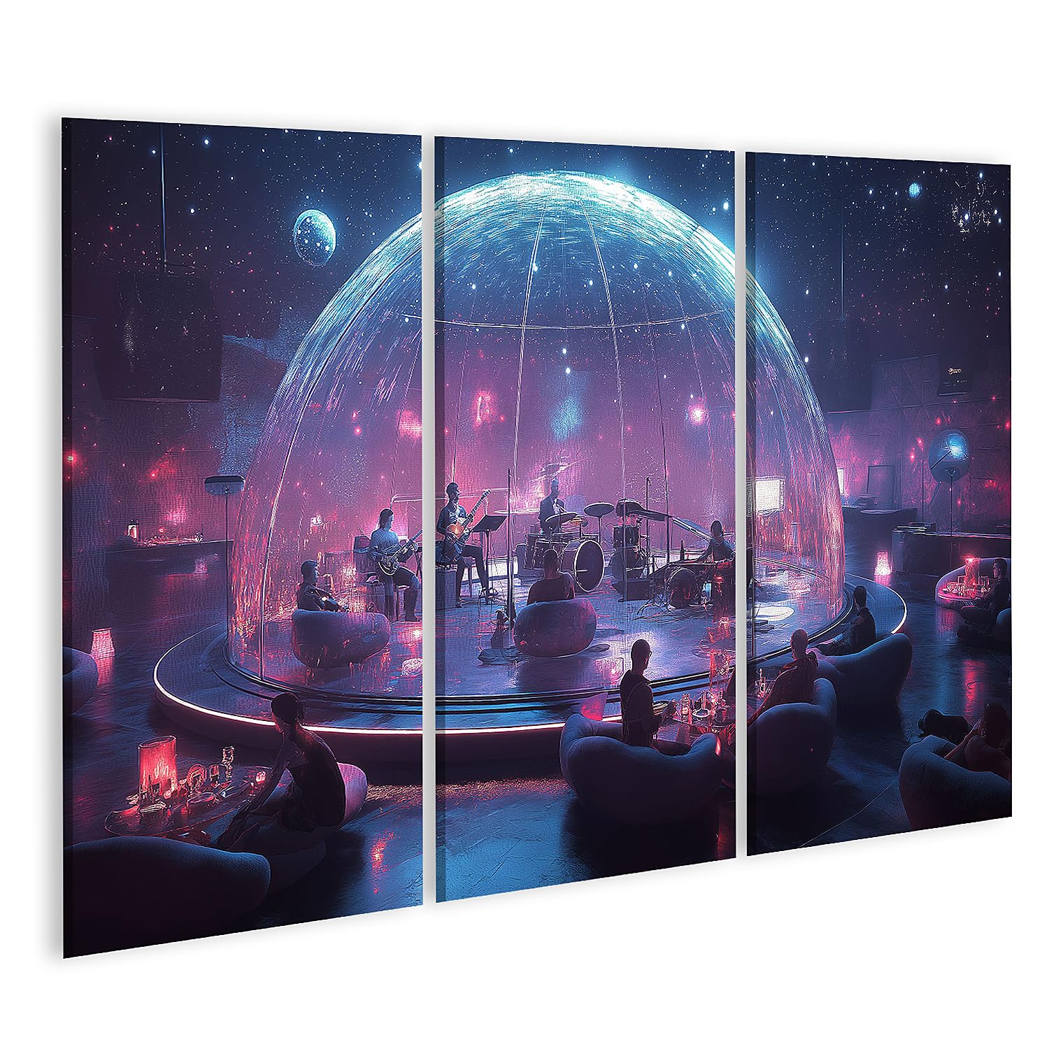 islandburner Prime Bild auf Leinwand Kosmisches Konzert unter dem Sternenhimmel für Wohnzimmer Kunstliebhaber Musikgeschäft Bilder Wandbilder Poster