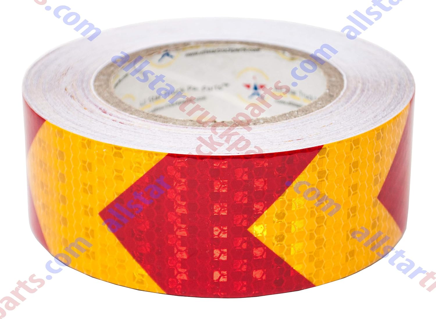 All Star Truck Parts Yellow Red Arrow Reflective Tape, 2" Hazard Warning Tape Waterproof - High Intensity Reflector Conspicuity Safety Construction Strong Adhesive Crystal Lattice (2 in x 30 FT)