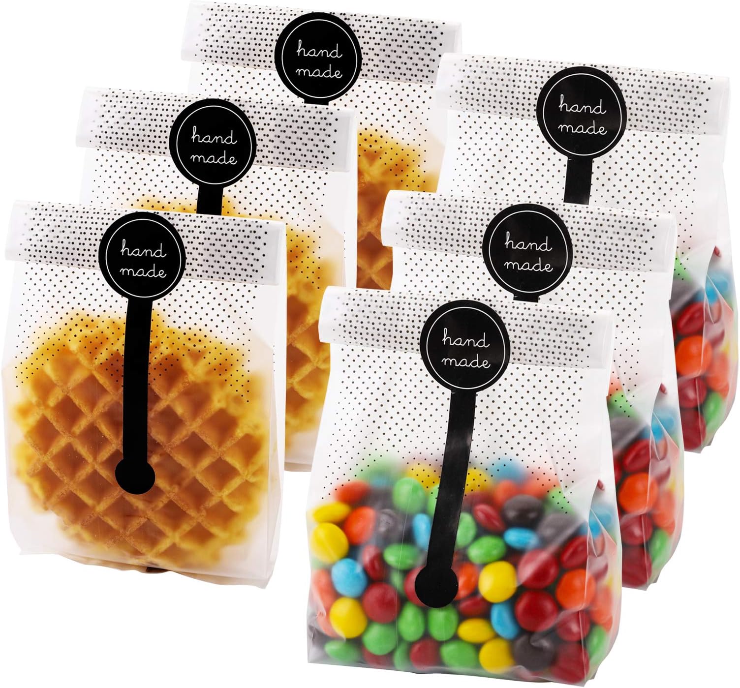 Plastic Bakery Bag, 100 Pcs Colorful DIY Soap Cookies Candy Treat Bag