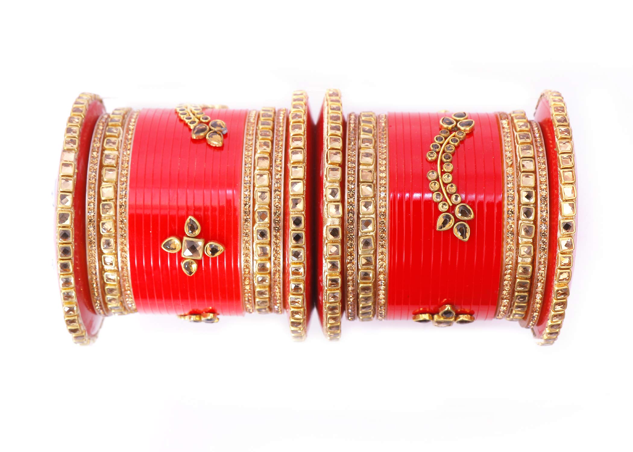 Honbon Bangles Bridal chura Rajasthani Rajputi Handcrafted Bangles Gold Plated Plastic Seap Red Bridal Chuda Set for Women/Girls. (2.4) (B08L6MQ6KH) Amazon Price History, Amazon Price Tracker