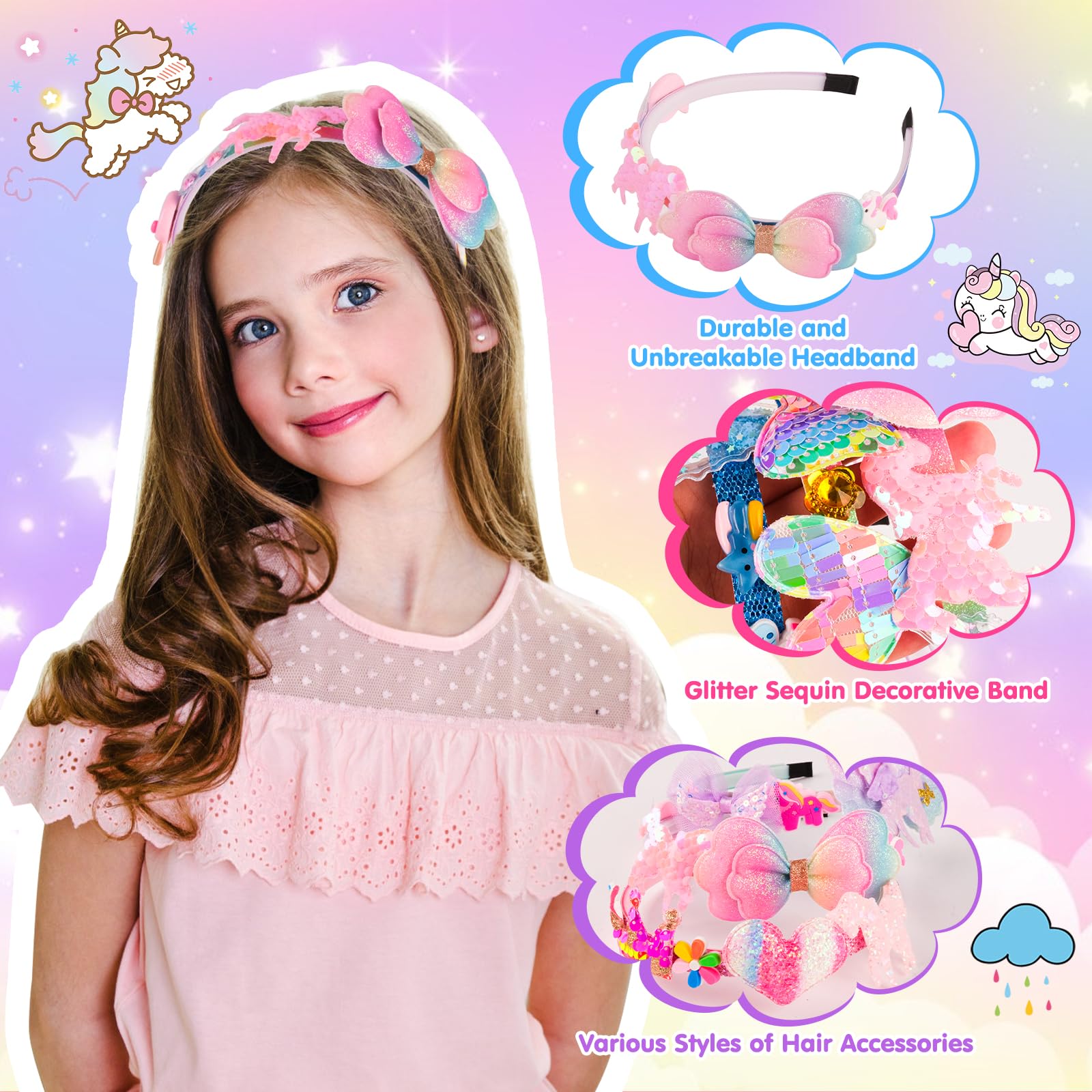 Set 3 Cerchietti Elastici Per Capelli Donna: Fasce In Tessuto Rosa, Caffè E Blu - Regalo Compleanno, Accessori Per Capelli