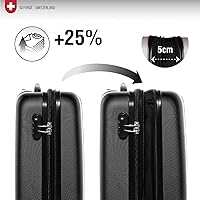 Set 3 Valigie Da Trasporto In ABS Con Ruote | Bagaglio Rigido TSA - Nero, 55/62.5/71.5 Cm - Foto 4