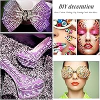 Vista 6 de MEIBITE 6796 unidades de diamantes termoadhesivos AB rosados, piedras de cristal de vidrio para tela, ropa, camisas, parte trasera plana brillante