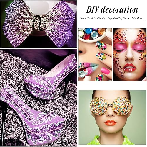 Miniatura 6 de MEIBITE 6796 unidades de diamantes termoadhesivos AB rosados, piedras de cristal para tela, ropa, camisas, parte trasera plana brillante redonda con