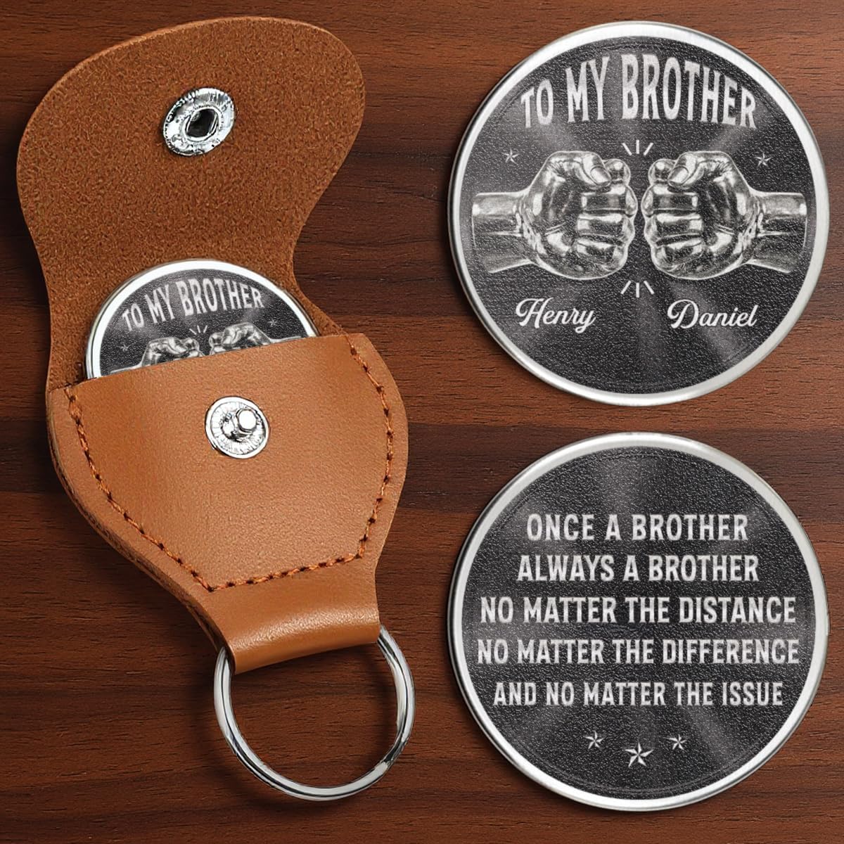 Pawfect House Custom Pocket Hug For Brothers, Personalized Pocket Hug Token, Appreciation Brother Gifts, Sentimental Keepsake