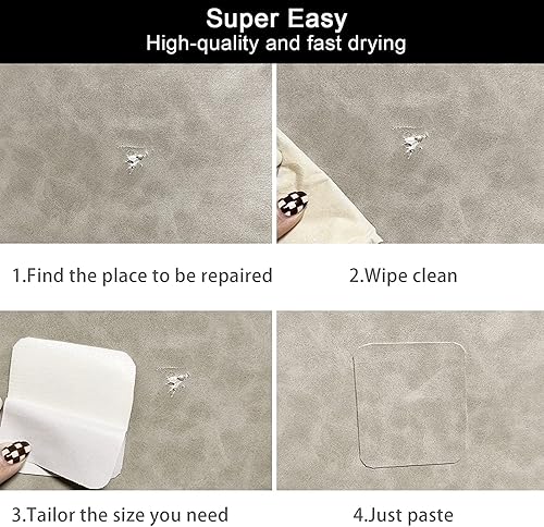 Miniatura 4 de Parche de reparación de cuero, cinta de reparación de cuero, autoadhesiva, cortable, kit de reparación de cuero de vinilo para sofás, sofá, asiento