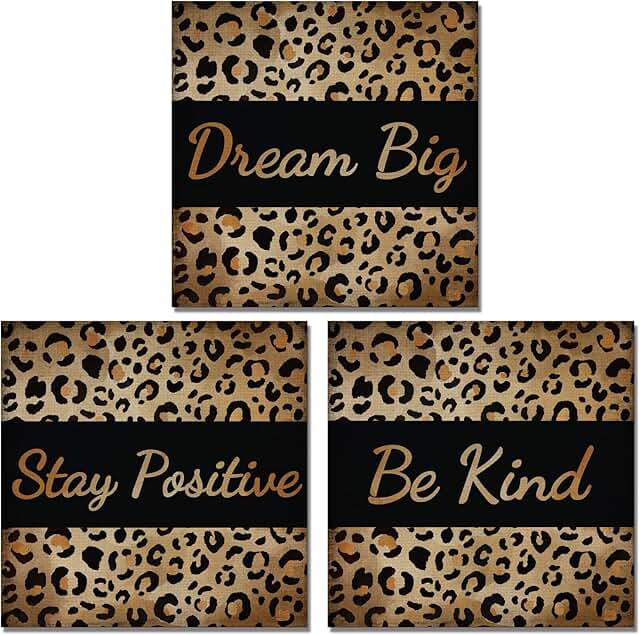 12 Bedroom Poster Ideas for Creative Personalized Walls 81 Derkymo 3 Pieces Fashion Leopard Print Pictures Motivational Canvas Art ...