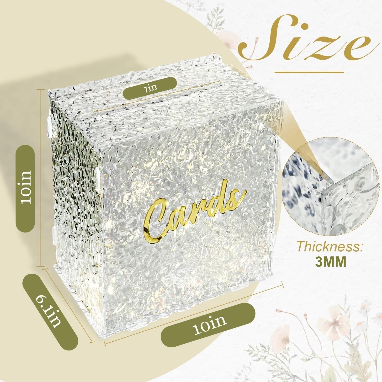 Caja para Tarjetas de Boda Caja for Tarjetas de Boda, Regalos con Ondas de Agua for recepción de Invitados, sobre de urna de Boda DIY, Caja de Dinero for Suministros de Fiesta