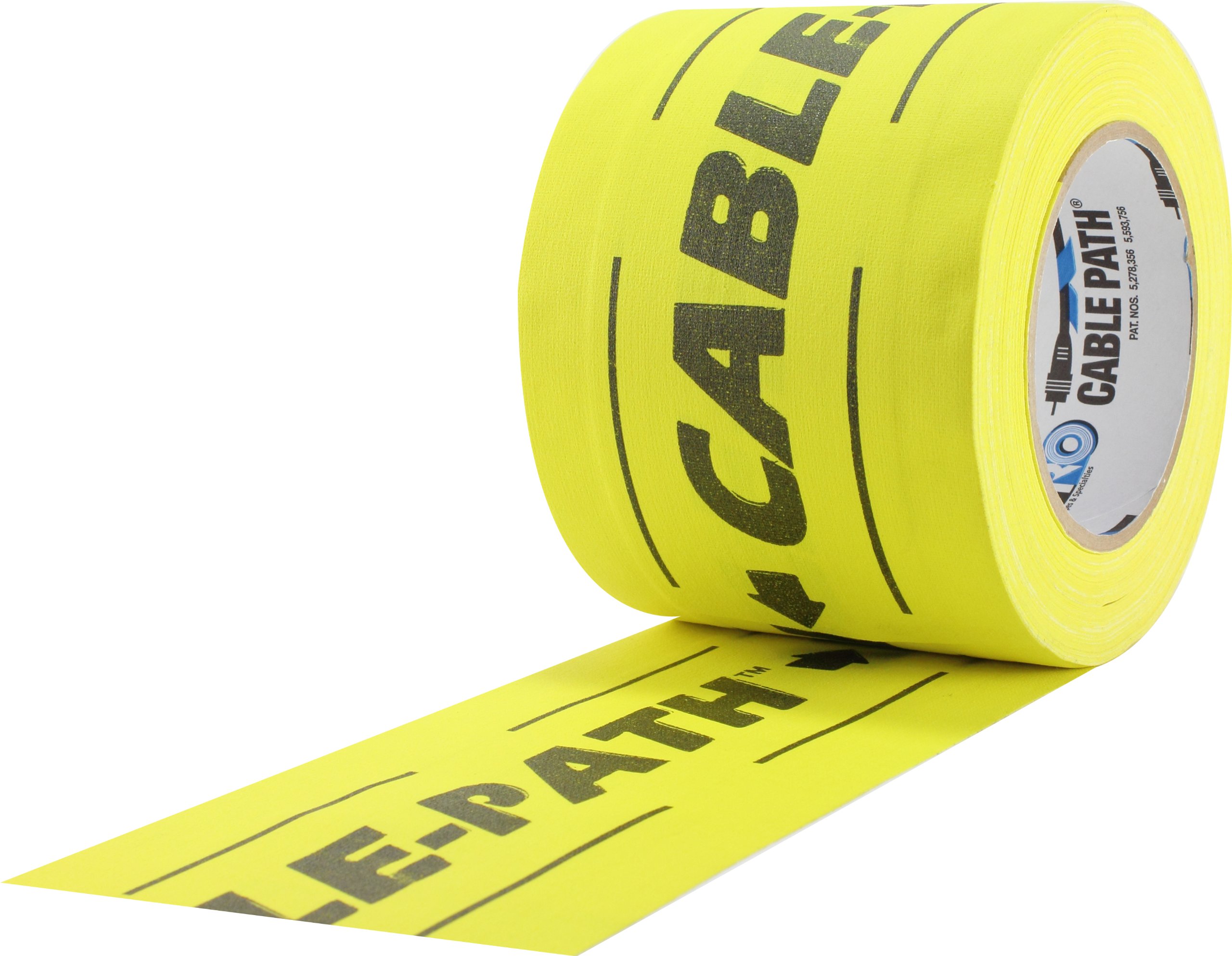 ProTapes 840178007452 Cable Camino curado de goma con revestimiento de resina zona gaffers cinta, de 12,5 mm de grosor, 30 m. 4 cm de longitud, anchura, amarillo Impreso Negro (Pack de 12)