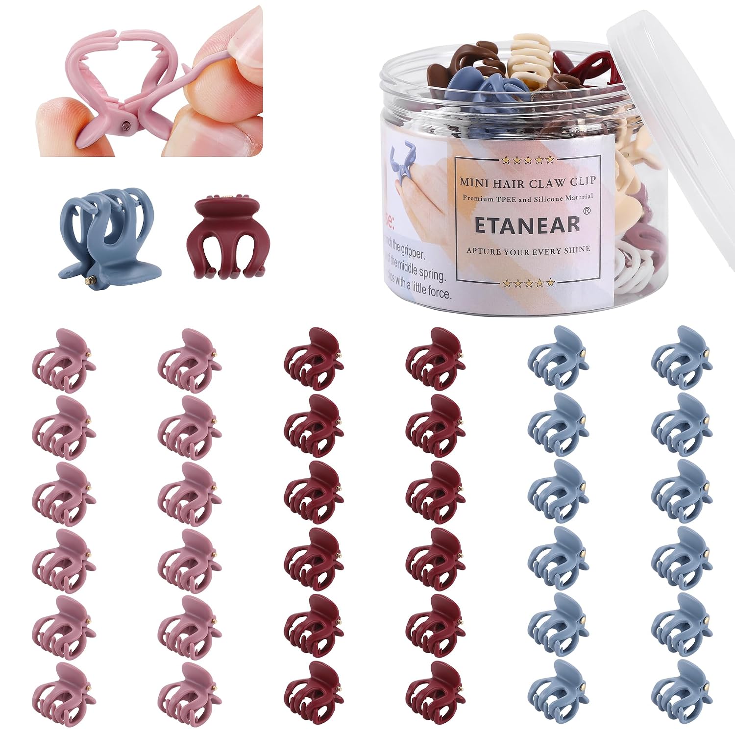 36Pcs Hair Claw Clips - No-Slip Grip for All Hair Types