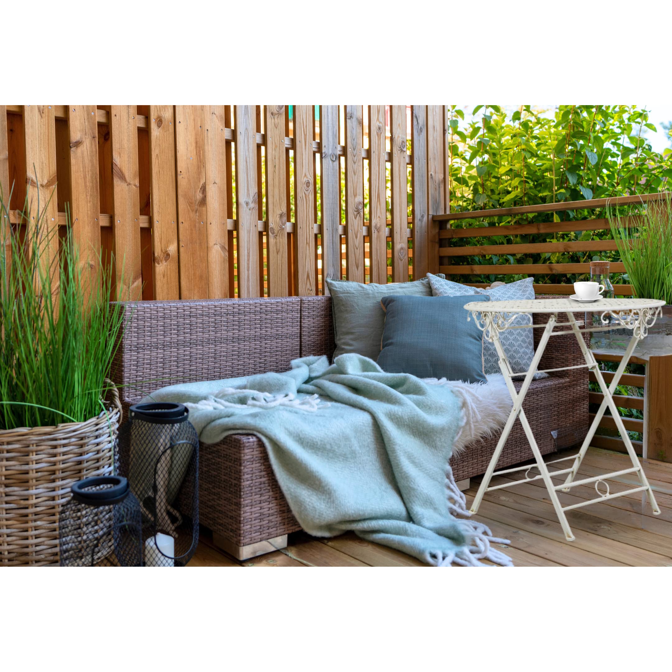 Biscottini Tavolo pieghevole da esterno 70x76 cm | Tavolino pieghevole da balcone e giardino in ferro battuto