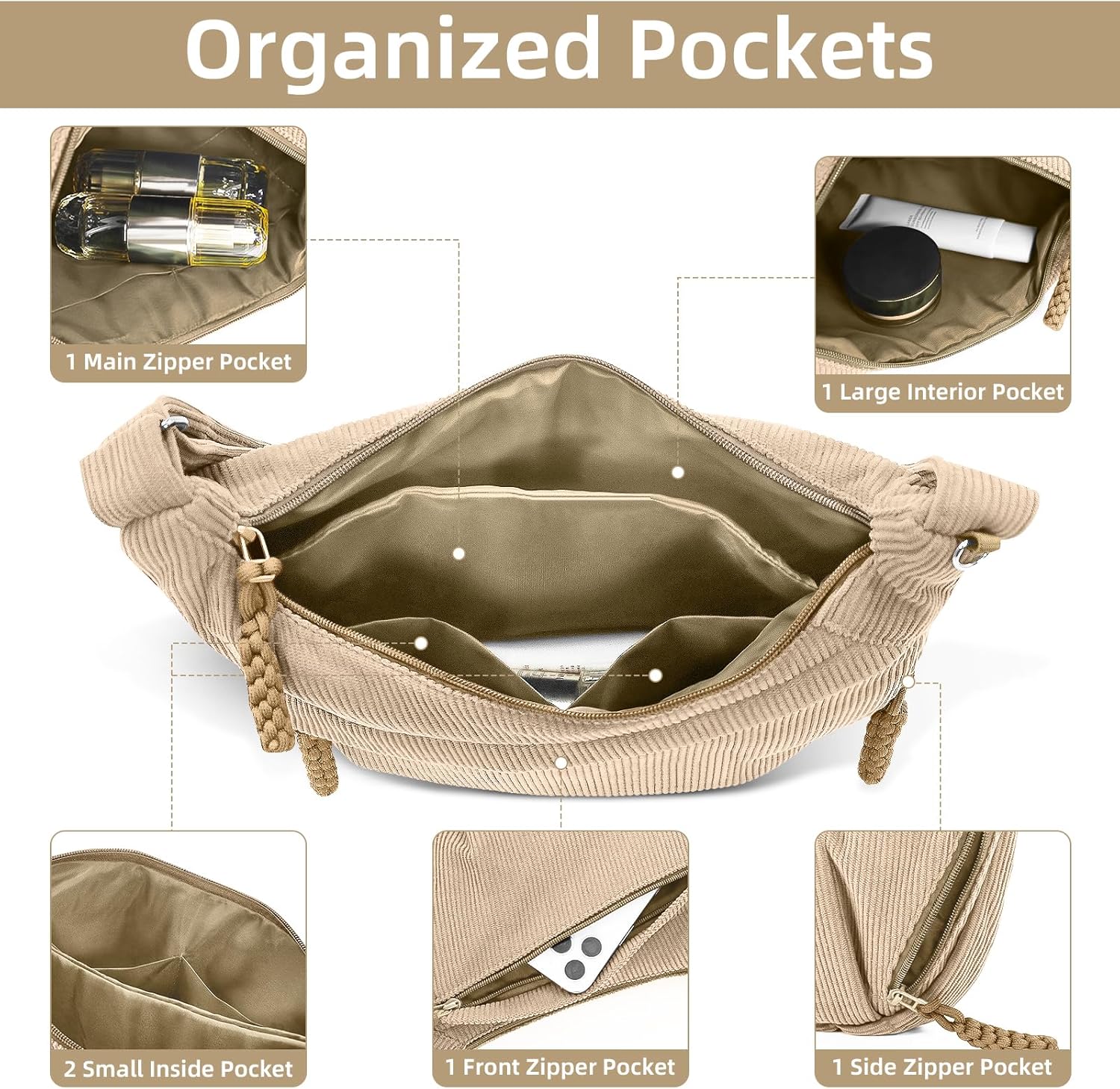 Crescent Crossbody Bag for Women, Casual Sling Dumpling Purse with Adjustable Strap - Image 3