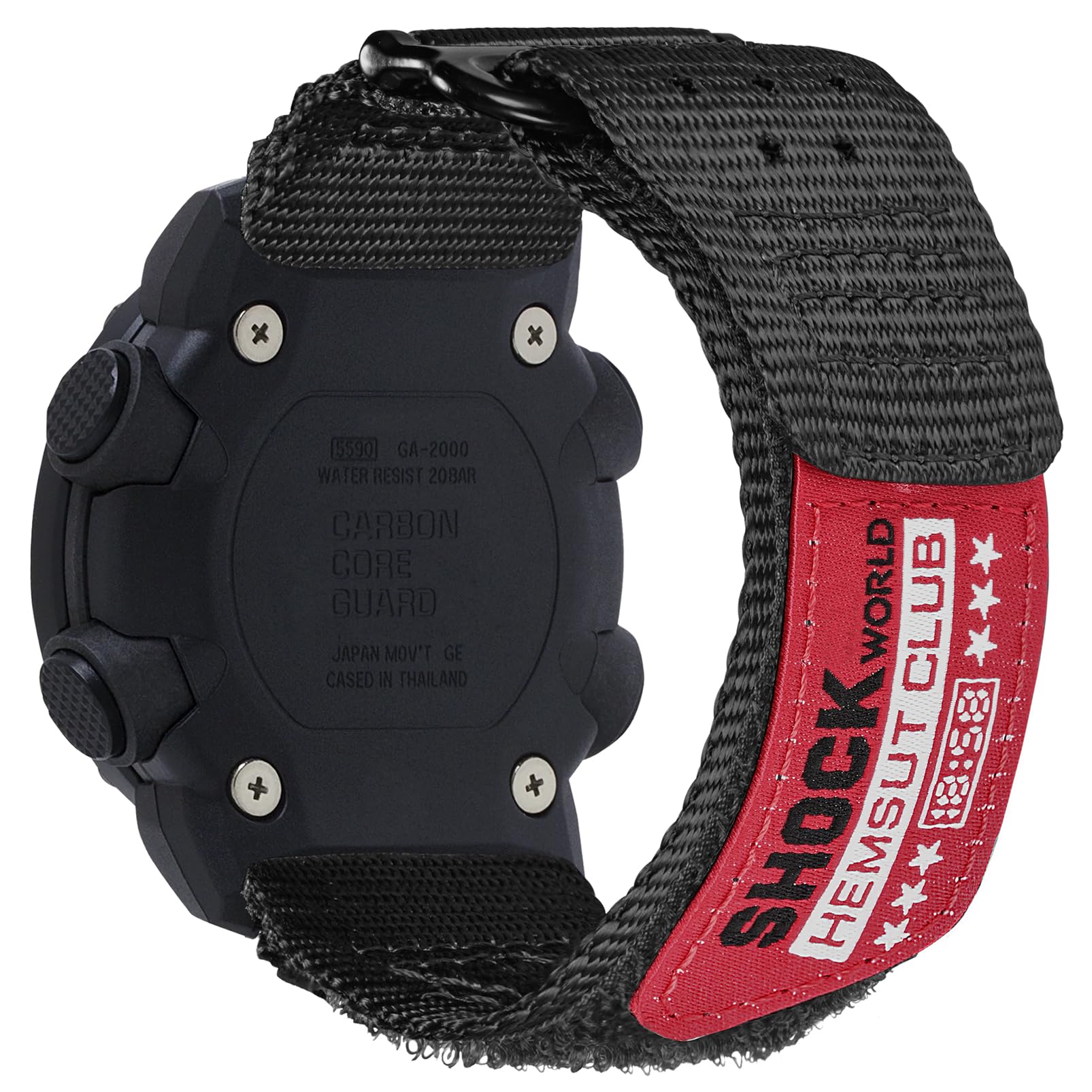 24mm Watch Band Strap for Casio GA-2000 PRG-600/650 PRW-6600, Super Rugged Nylon Sports Strap