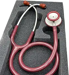Estetoscópio Duplo Efficace Profissional BIC Vinho Bordô - Ideal enfermagem Veterinária e Academicos
