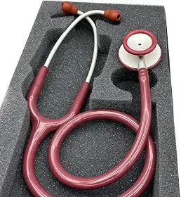 Estetoscópio Duplo Efficace Profissional BIC Vinho Bordô - Ideal enfermagem Veterinária e Academicos