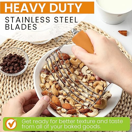 Miniatura 88 de Spring Chef Batidora de masa de tamaño mediano para hornear, herramienta cortadora de masa de acero inoxidable, herramienta manual de cortador