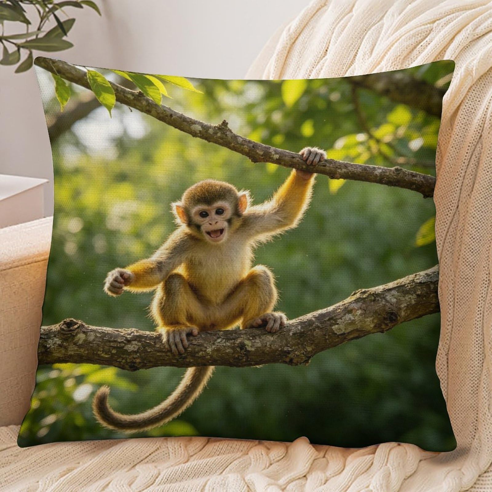 Fekiloot Style Cute Monkey Pillowcase Pillow Sham Pillow Case