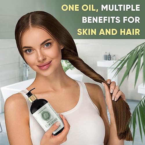 Miniatura 4 de Aceite de coco fraccionado de 16 onzas  Aceite de coco líquido 100% puro y natural para piel, cuerpo, cara y cabello  Aceite de masaje natural