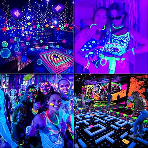 Miniatura 5 de Giguelove Paquete de 2 barras de luz negra de 48 W impermeables IP66, luces LED negras, luces negras de inundación para fiesta que brilla en la