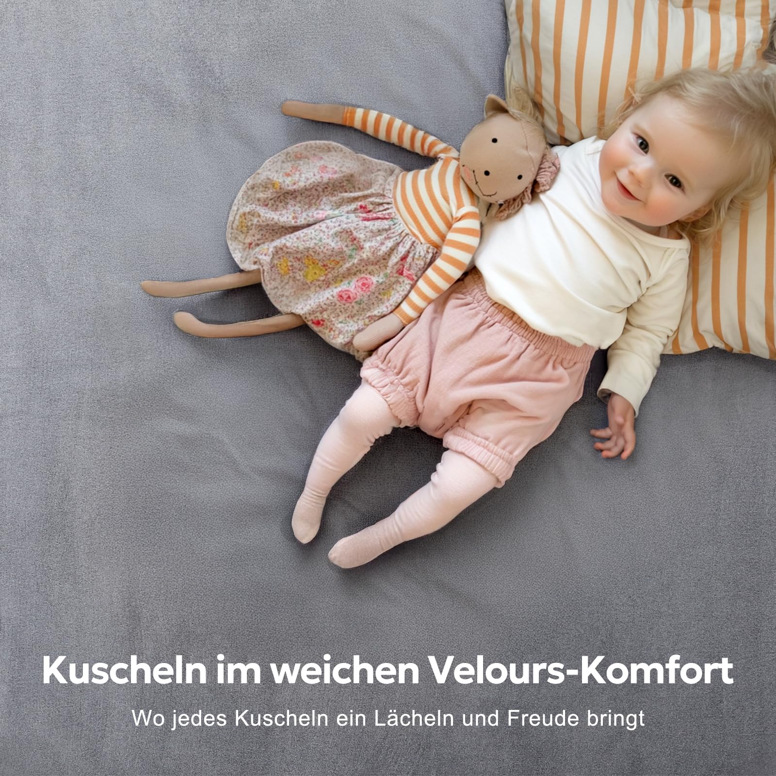 Mallify Spielmatte Baby 127x127x3,3cm – Krabbelmatte mit hochwertigem Memory-Schaum & Rutschfester Unterseite, Teppich Kinderzimmer für Spiel & Krabbeln, Spielteppich Kinder, Krabbeldecke für Baby
