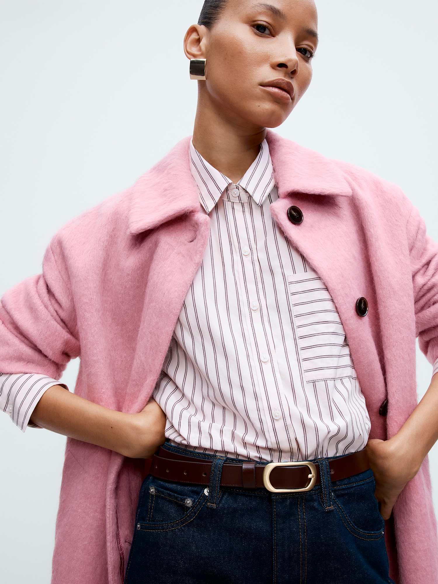 Marks & Spencer Donna a Righe Puro Cotone Camicia – vestibilità Regolare