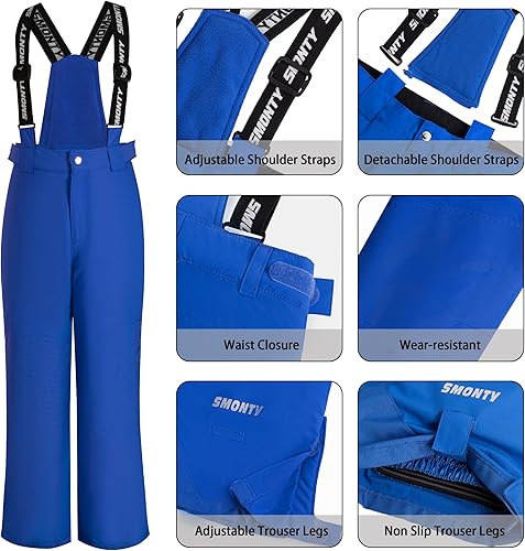 Miniatura 3 de Conjunto de traje de nieve para niñas, chaqueta de esquí de invierno y pantalones con capucha, resistente al viento, impermeable, cálido