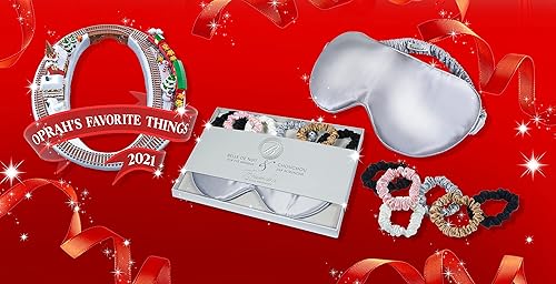 Miniatura 7 de Branche - Juego de regalo  Máscara de seda para dormir Belle De Nuit y paquete de 6 coleteros de seda Chouchou  100% pura morera 22 Momme máscara de