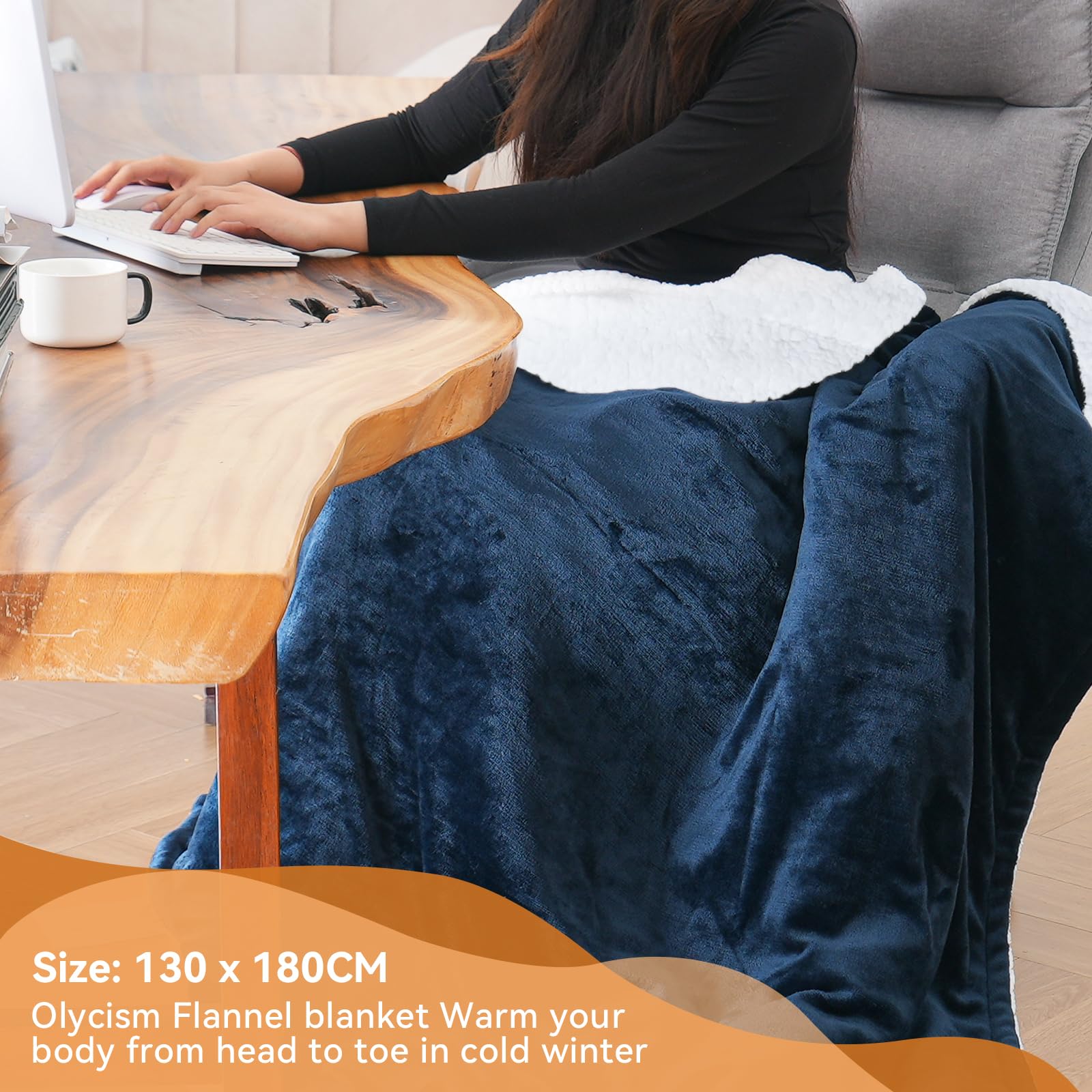 180 x 130cm Manta Eléctrica con Apagado Automático Manta Térmica Eléctrica con 10 Niveles de Calor y 9 Temporizadores Protección contra Sobrecalentamiento, Hogar Oficina, Lavable
