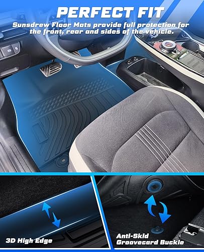 Miniatura 2 de Alfombrillas para KIA EV6 GTGT-Line 2022-2026, alfombrillas para todo tipo de clima, TPE EV6, juego completo de alfombrillas antideslizantes para