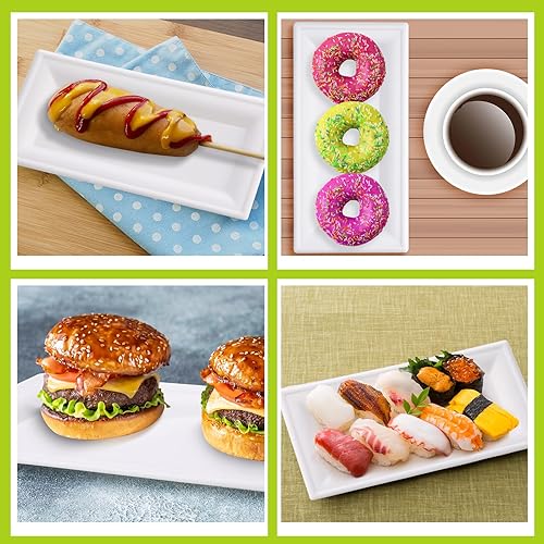 Miniatura 5 de Tanlade 400 platos rectangulares desechables de 5 x 10 pulgadas, platos para servir a granel, platos rectangulares de fibra de bagazo de caña de