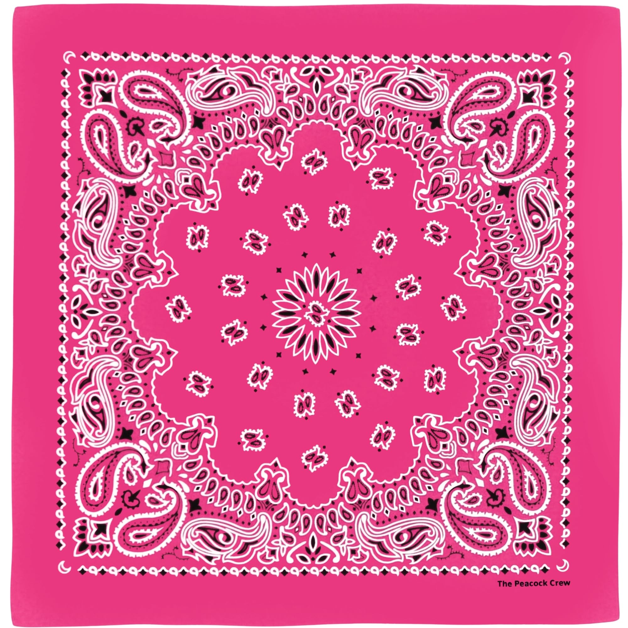 The Peacock Crew Premium Soft Cotton Designer Bandana for Men and Women 22x22 in