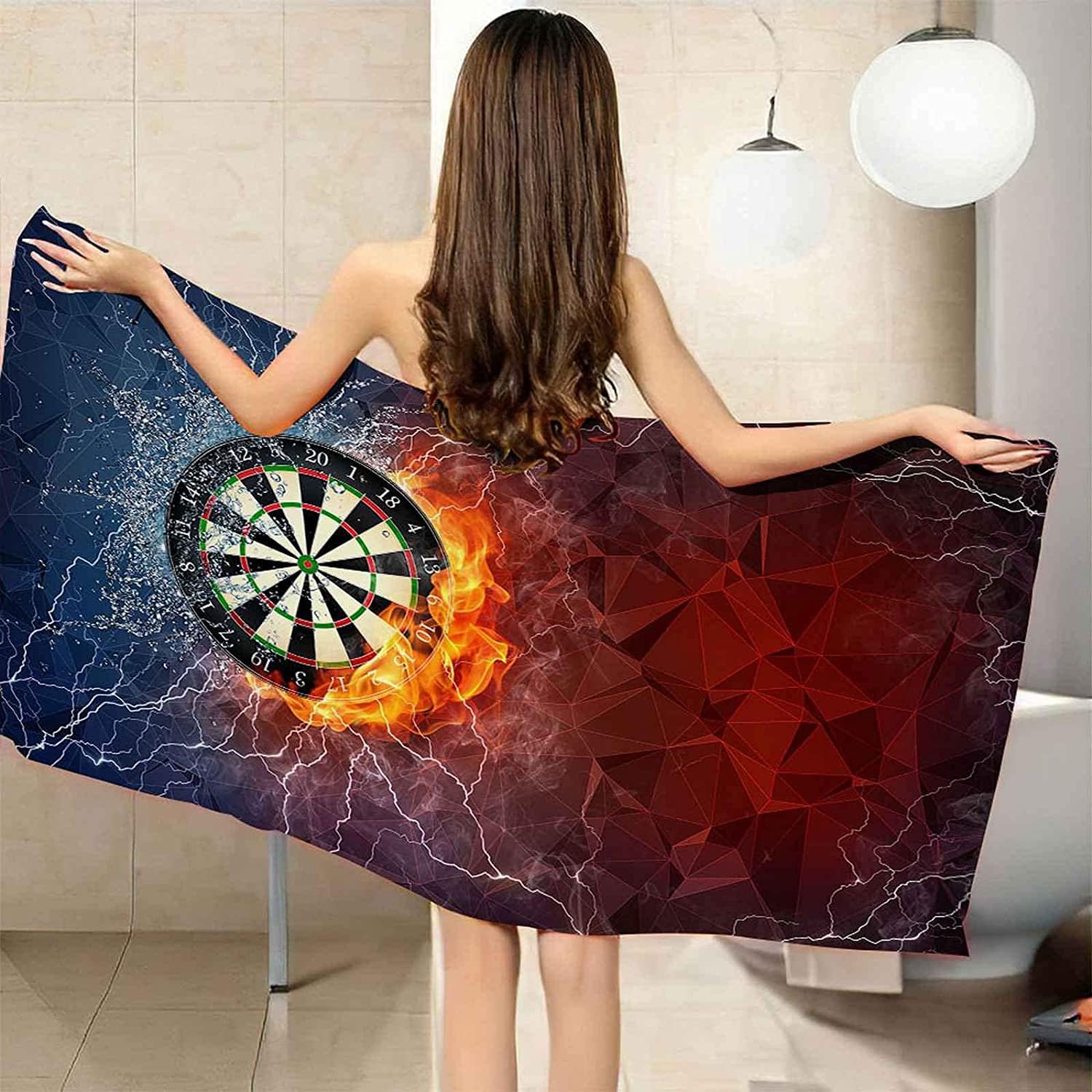 Telo Mare Microfibra Bersaglio Grande 200x200 cm, Antisabbia ad Impermeabile, Asciugamano da Spiaggia Bersaglio per Freccette, Leggero Teli Mare, per Mare Picnic e Bagno SH938