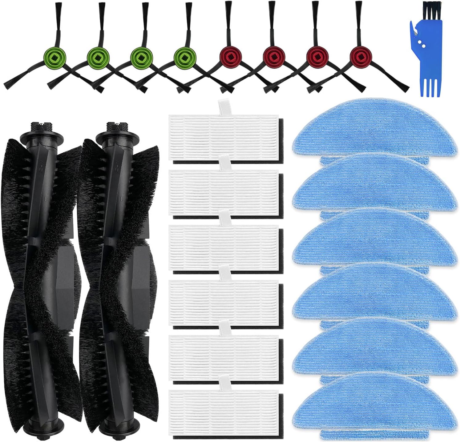 Set 4 Panni Di Ricambio Per Robot Aspirapolvere - Compatibile Con Tikom L9000, Honiture Q6 SE E Altri